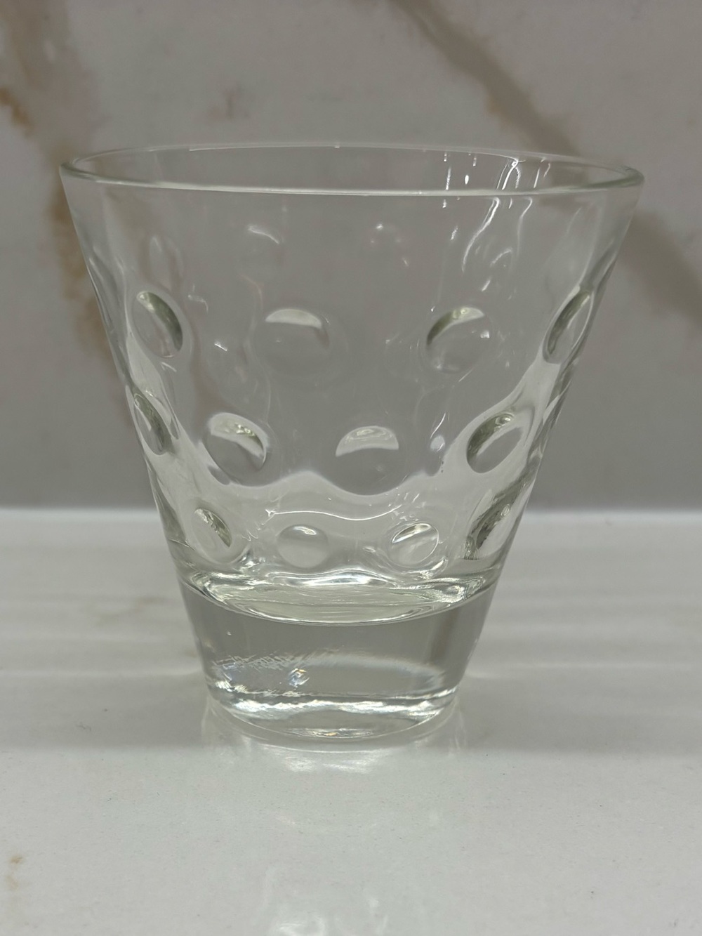 Vintage Hazel Atlas Polka Clear Raised Dot Large Shot Liquor Glass MCM Barware